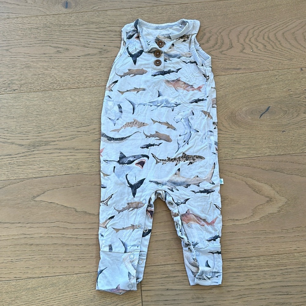 Posh Peanut Sleeveless One Piece - Shark print